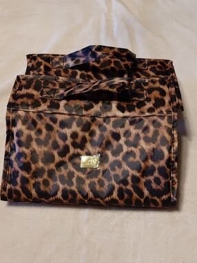 Leopard Print Cosmetic Tote Bag - Brown